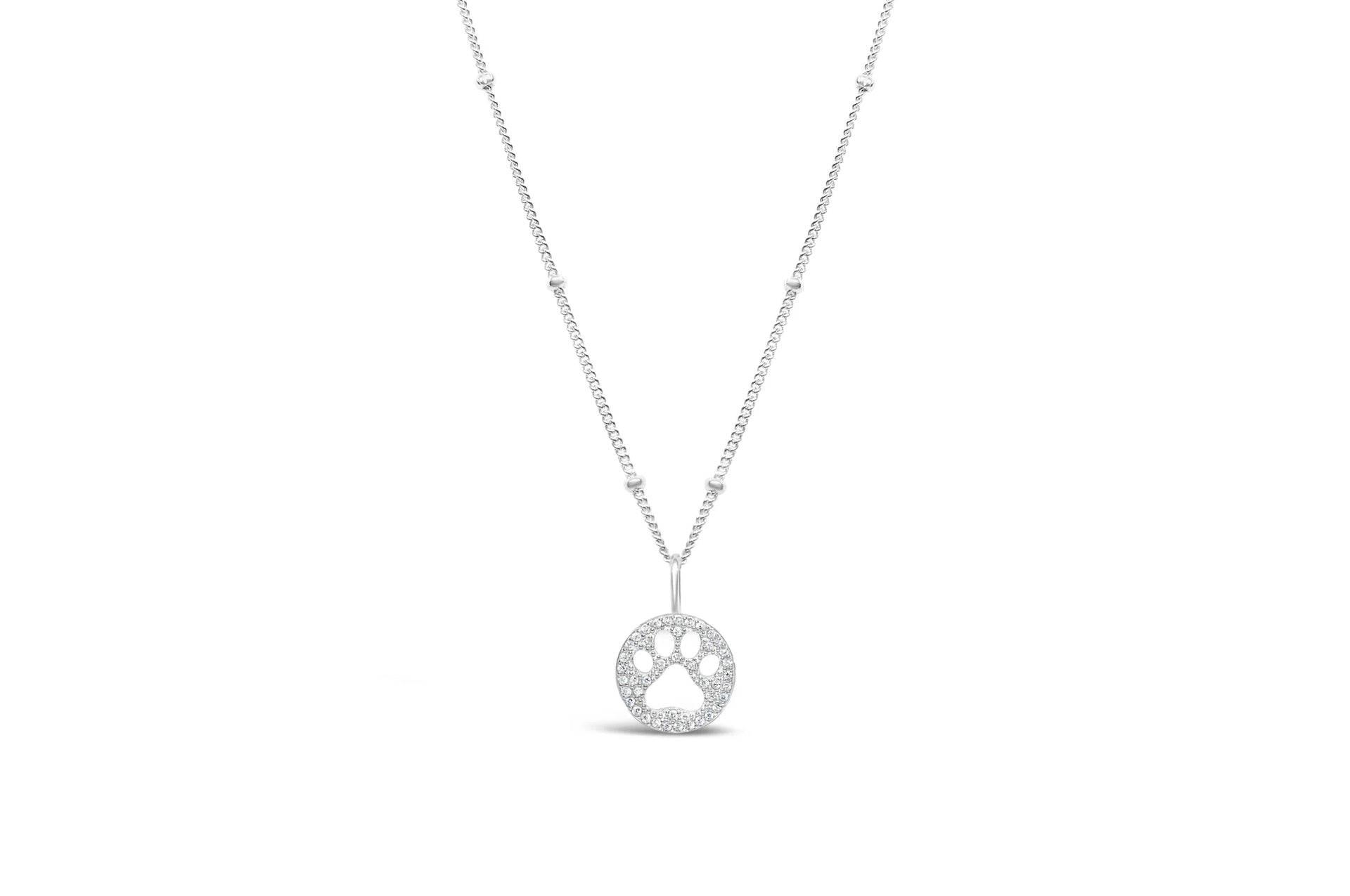 Charm & Chain Necklace Pavé Paw