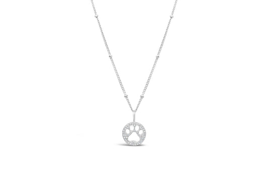 Charm & Chain Necklace Pavé Paw