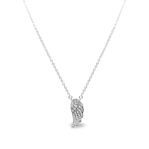 Single Angel Wing Necklace (Silver)